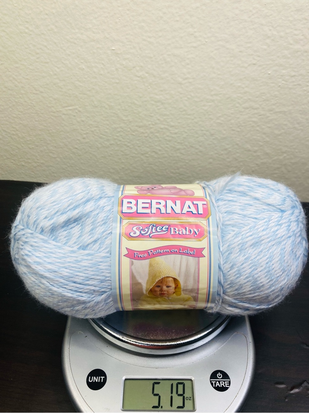 NEW 5 oz / 140g Bernat Softee Baby Light Blue Yarn (Soft Acrylic)
